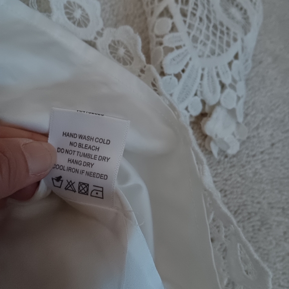 Lovers + Friends ~ Lace Crochet Sheer Long Sleeve Top – White, Size S - Picture 8 of 13